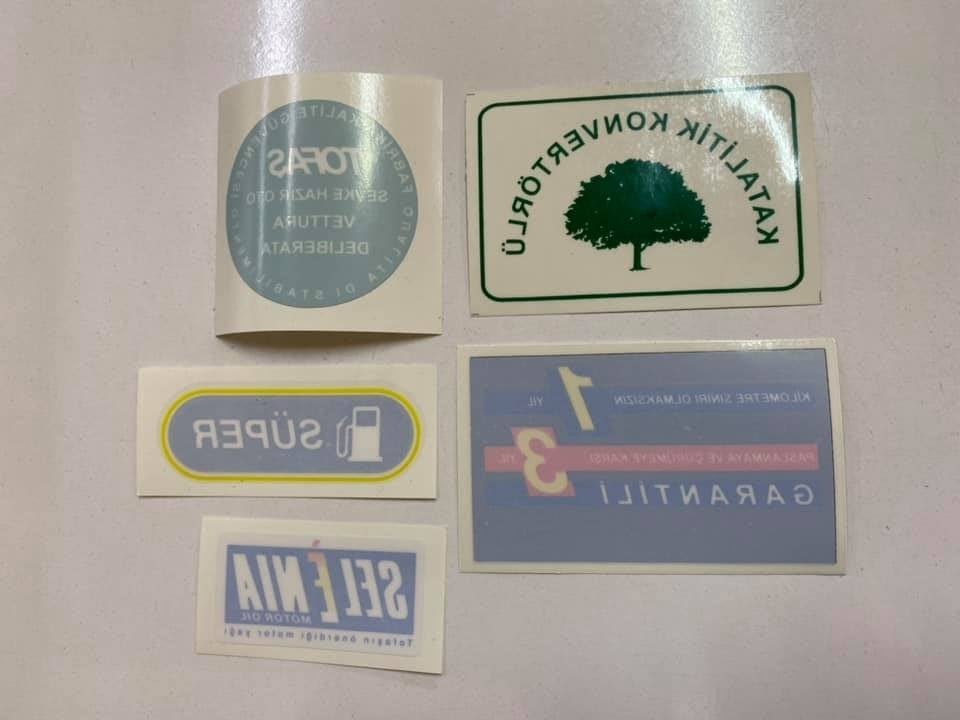 Cam Etiket Tempra Tipo Uno Doğan Şahin 5 Parça