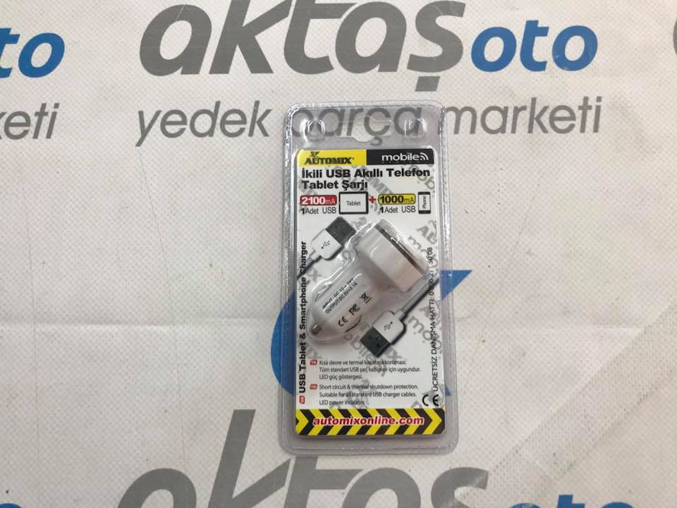İkili Usb Akıllı Telefon Tablet Şarjı