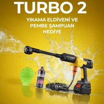Yüksek Basınçlı Yıkama Makinası Turbo 2 Pembe Köpük ve Eldiven Hediyeli