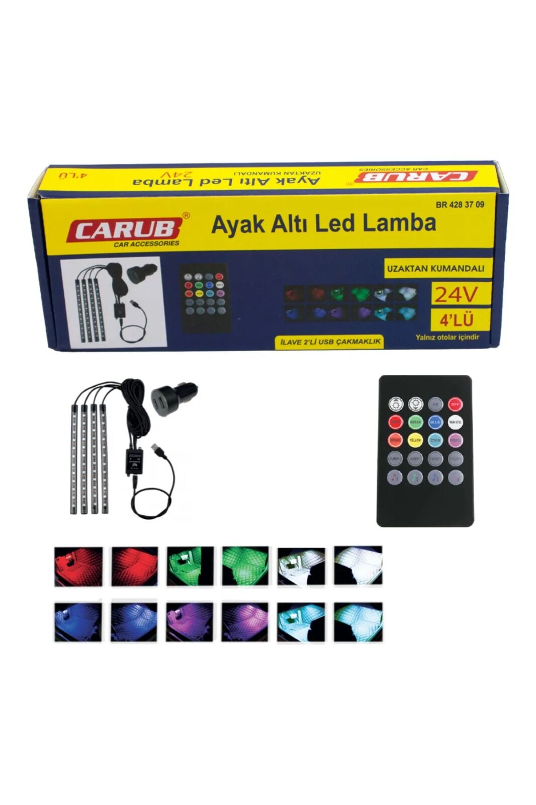 CARUB  BR4283709 LAMBA AYAK ALTI 12 LED 24V 4LÜ  KUMANDALI