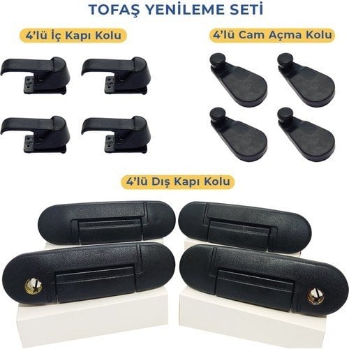 DOĞAN KARTAL ŞAHİN MURAT 131 KAPI VE CAM KOLLARI 12'Lİ SET SET